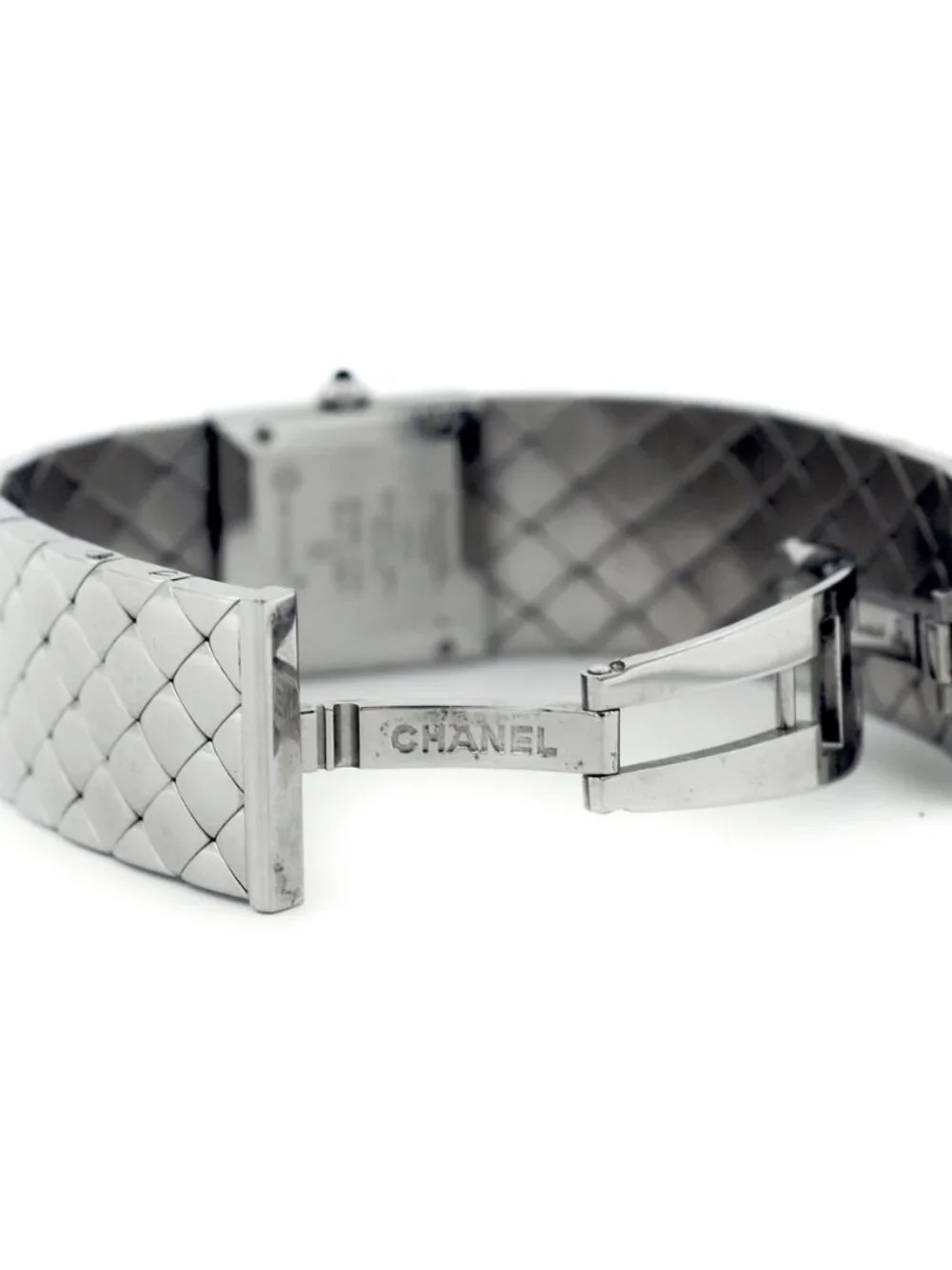 CHANEL Vintage Diamond Matelasse Stainless Steel Wristwatch